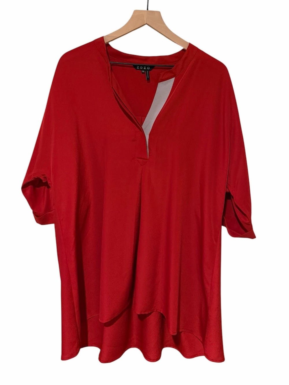 ZOZO Coral Gray Short Sleeve Tunic Top Size XL